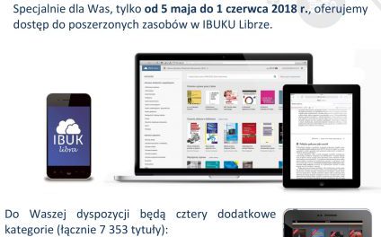 MAJlepsze książki on-line IBUK Libra w Bibliotece PWSZ. Dostęp od 5 maja – 1 czerwca 2018 r.